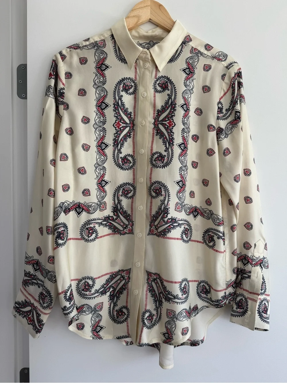 NWOT J Crew paisley viscose silky longsleeve button up blouse